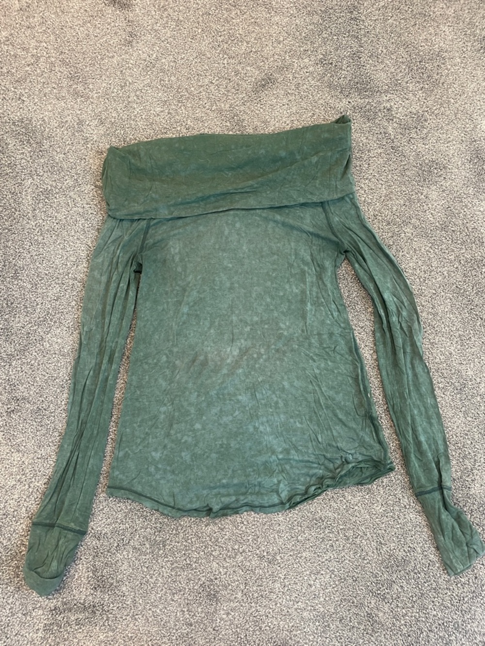 We The Free Off-Shoulder Long Sleeve Top in Forest Green